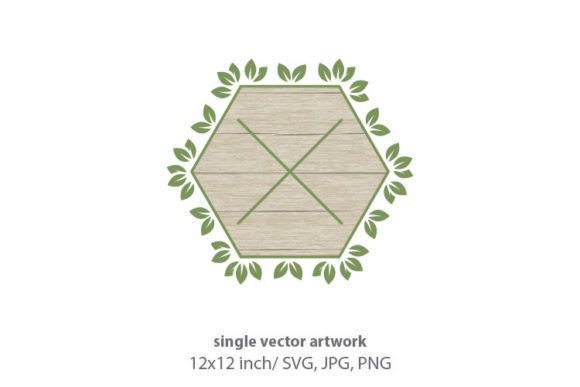 Blank Wooden Board with Leaves Graphics