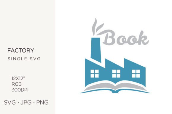 Book and Factory Graphics and Illustrations