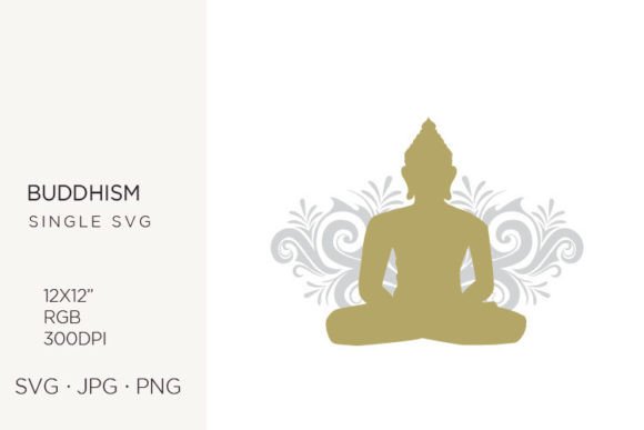Buddha Surrounded by Abstract Swirls: Graphics and Illustrations for Digital Sellers