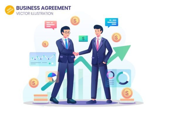 Business Agreement Flat Illustration Graphics