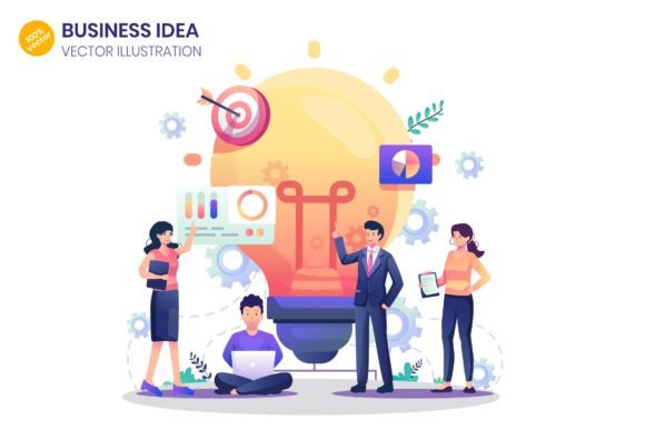 Business Idea Flat Illustration Graphics