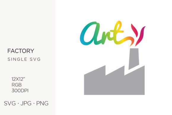 Colorful Word Art and Factory Building Graphics
