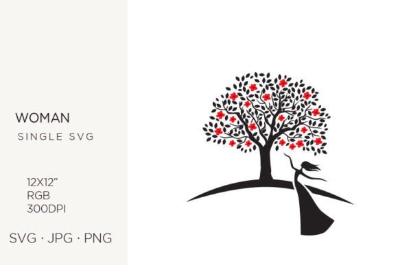 Dancing Lady and Blossom Tree Graphics