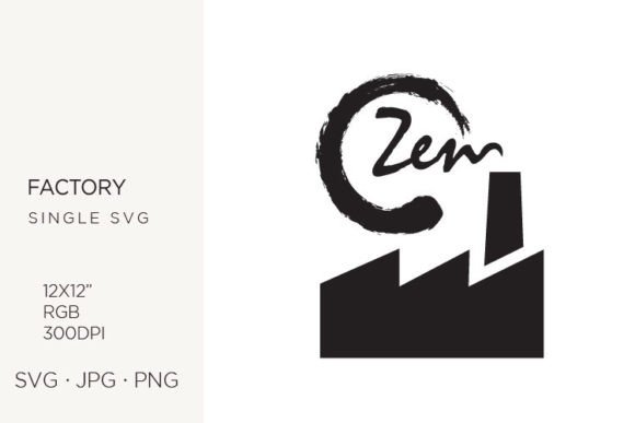 Factory Building Illustration with Zen W