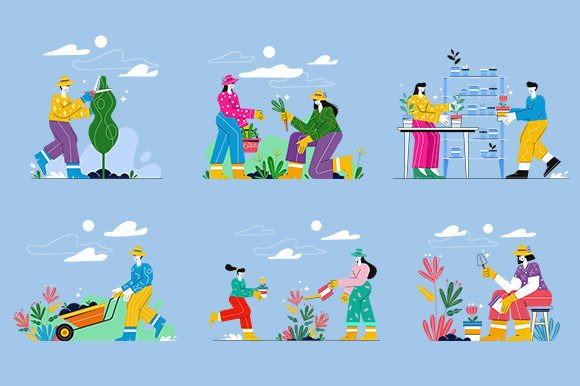 Farming Gardening Harvest Set Clipart