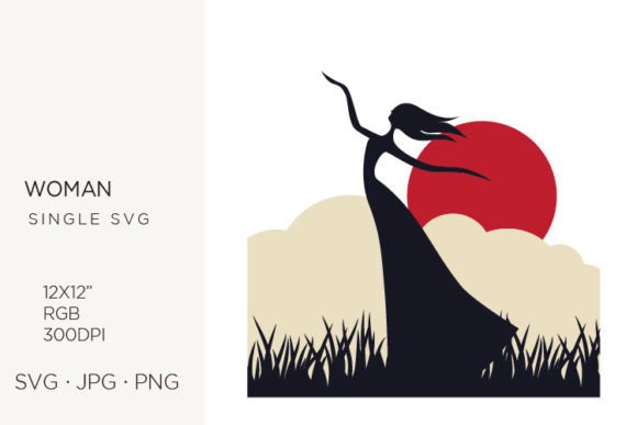 Female Figure and Clouds Graphics