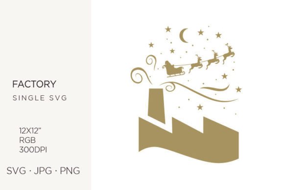 Gold Factory, Stars, Moon and Santa Clau Graphics