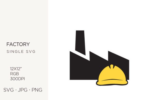 Hard Hat and Factory Graphics