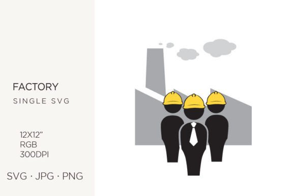 Humans and Factory in Behind: Graphics and Illustrations for Real Projects