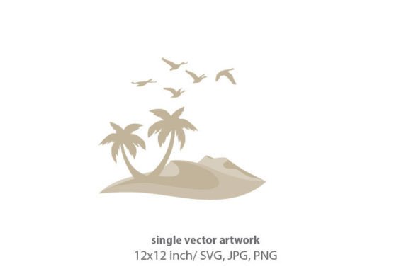 Island with Trees Graphics and Illustrations