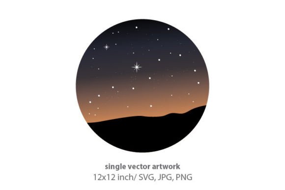 Magical Starry Night Sky, Vector: Graphics for Creative Design