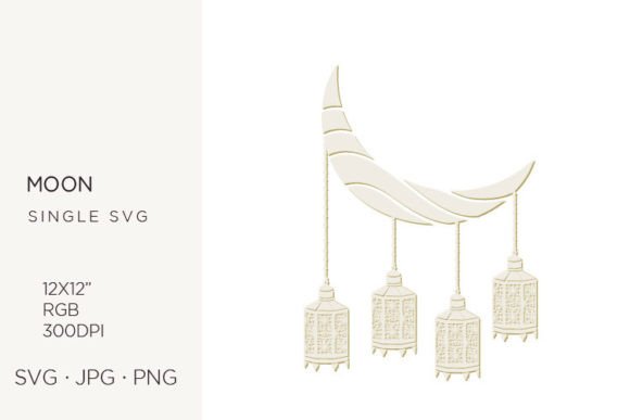 Ornamental Crescent Moon: Graphics and Illustrations for Creative Branding