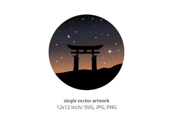 Starry Night, Mountain and Gate Graphics