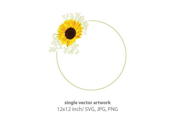 Sunflower Wreath Graphics for Summer Illustrations