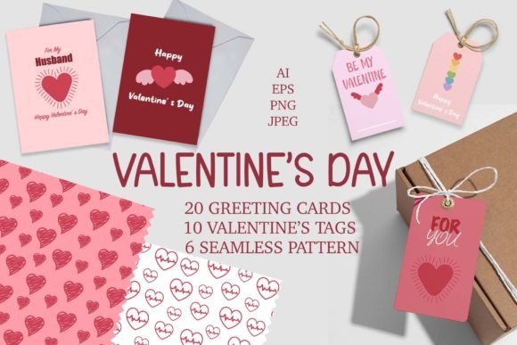 Valentine's Day Cards, Patterns and Tags