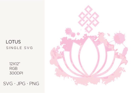 Watercolor Splash Lotus Flower, SVG