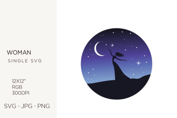 Woman and Night Sky Graphics