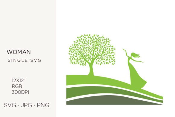 Woman, Green Fields Graphics
