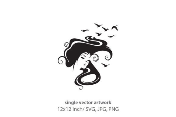 Woman with Wild Birds Graphics